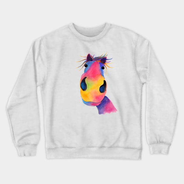 HoRSe PRiNT, ANiMaL PRiNT ' PeNeLoPe PiMMS ' Equestrian Gifts Crewneck Sweatshirt by ShirleyMac